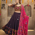 Designer Purple Color Navratri With Mirror Work Chaniya Choli 1