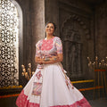 White Colour Special Navratri Thread with Sequince Embroidered With Mirror Work Lehenga choli