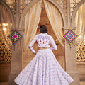 Lavender Color Navratri Jacquard Weaving Fabric Lehenga Choli 4