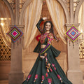 Special Navratri Green Color Thread Embroidered With All Over Mirror Work Lehenga Choli 1