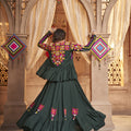 Special Navratri Green Color Thread Embroidered With All Over Mirror Work Lehenga Choli 2