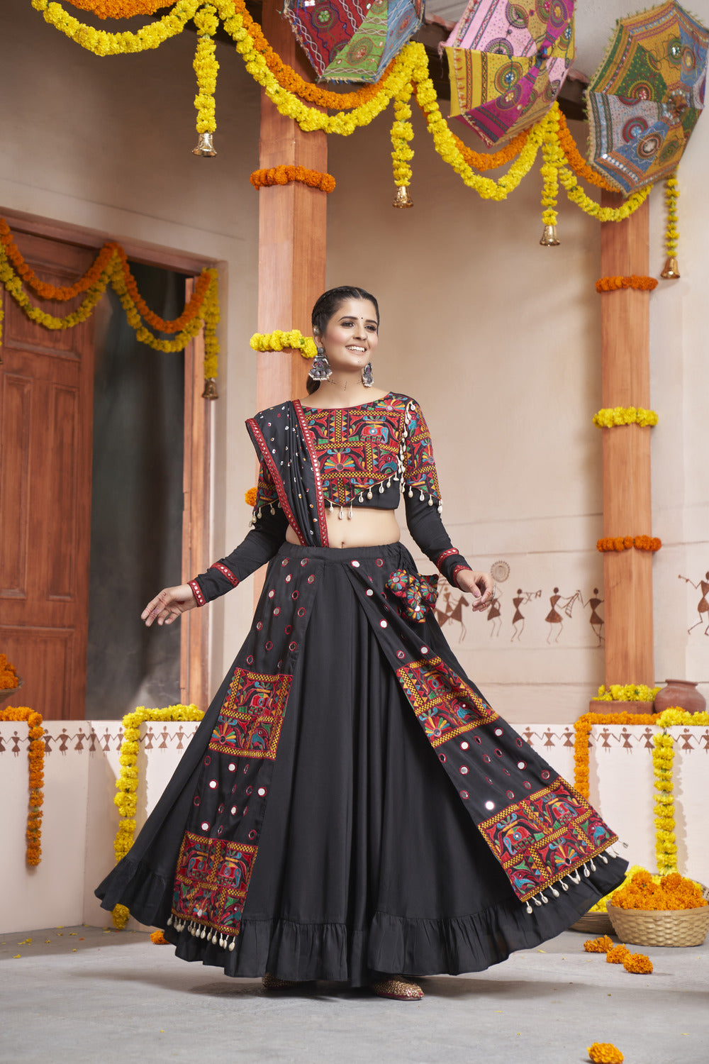 Trending Black Color Special Navratri Chaniya Choli 