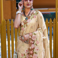 Off White  Pure marks silk saree 1