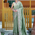Green  Pure marks silk saree