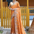 Orange Pure marks silk saree 2