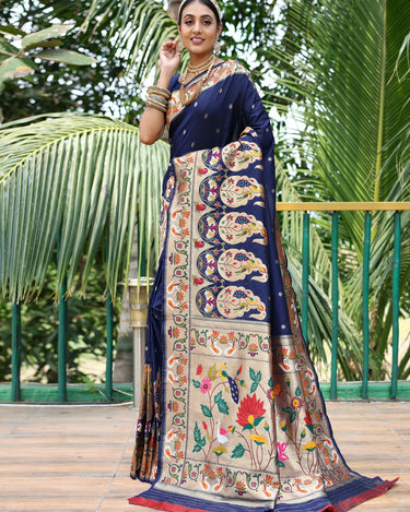   NAVY BLUE paithani weaves sarees