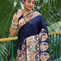  NAVY BLUE paithani weaves sarees 1