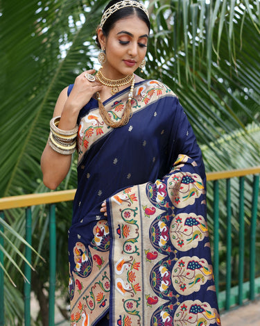  NAVY BLUE paithani weaves sarees 1