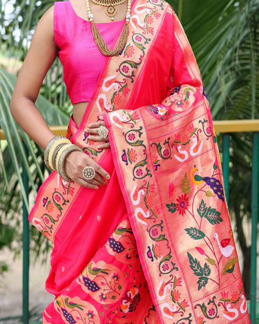 PINK paithani weaves sarees 2