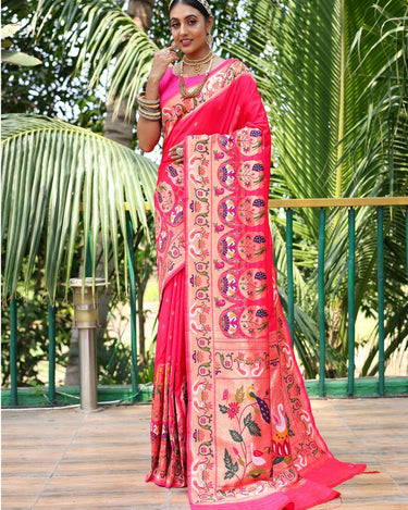 PINK paithani weaves sarees 3