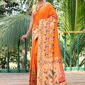 ORANGE paithani weaves sarees 3