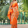 ORANGE paithani weaves sarees