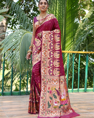 MAROON paithani weaves sarees  2