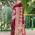 MAROON paithani weaves sarees 