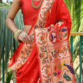 RED  paithani weaves sarees  2