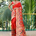 RED  paithani weaves sarees  