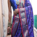 Royal blue Colour Meenakari patola Silk Saree 3