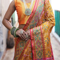 Yellow Colour Meenakari patola Silk Saree 2