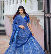  NAVY BLUE Vaishali silk Bandhani Chaniya choli 1