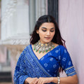  NAVY BLUE Vaishali silk Bandhani Chaniya choli 2