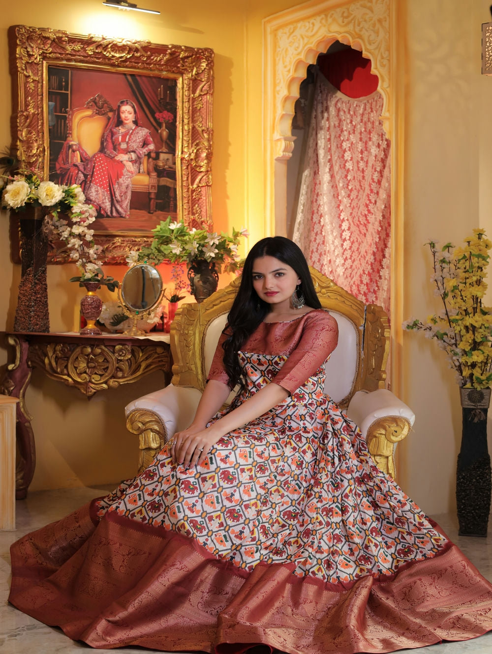 Pink Patola Dress - Fashion Floor India | Maxi Dresses | Online store