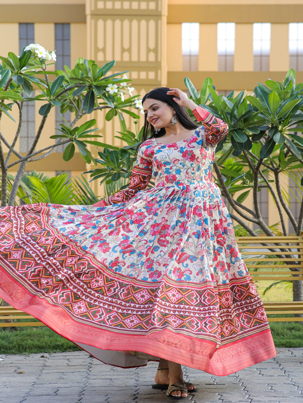 Banarasi silk gown