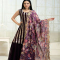 Wine Colour Readymade Crop Top with Sharara and Dupatta