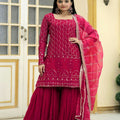 Pink Colour Top Sharara Dupatta