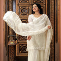 White Colour Top Sharara Dupatta 2