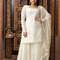 White Colour Top Sharara Dupatta