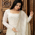 White Colour Top Sharara Dupatta 3