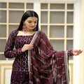 Wine Colour Top Sharara Dupatta 3