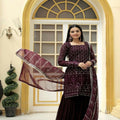 Wine Colour Top Sharara Dupatta 4