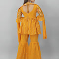 Mustard Colour Cocktail Palazzo Top With Dupatta 3