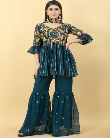 Rama Colour Cocktail Palazzo Top With Dupatta