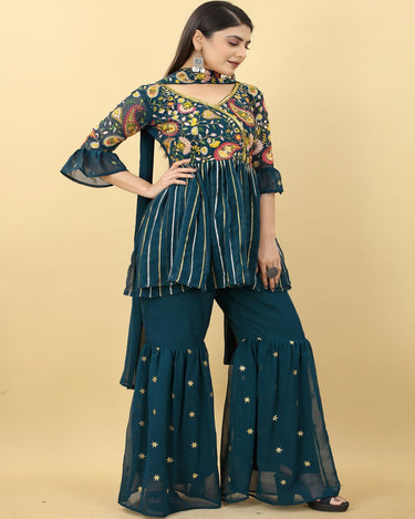 Rama Colour Cocktail Palazzo Top With Dupatta 4