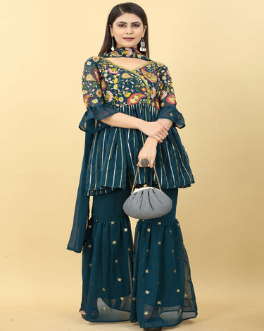 Rama Colour Cocktail Palazzo Top With Dupatta 3