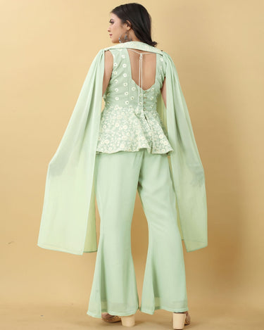 Classy Pastel Green Palazzo Top 3