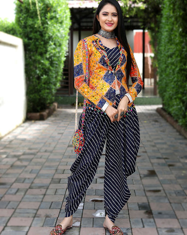 Mastani Bandhani Print with Patiala Dhoti Koti Set 