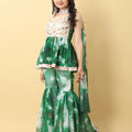 Green Colour Georgette Sharara Set 4