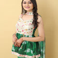 Green Colour Georgette Sharara Set 1