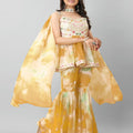 Yellow Colour Georgette Sharara Set