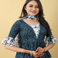 Rama Peplum Style Bandhej Sharara Set  1