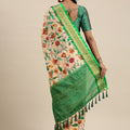 Green Kalamkari Print Cotton Silk Saree 2