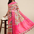 Pink Kalamkari Print Cotton Silk Saree 1