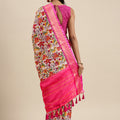 Pink Kalamkari Print Cotton Silk Saree 3