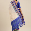 Blue Kalamkari Print Cotton Silk Saree 2