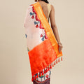 Orange Kalamkari Print Cotton Silk Saree 2