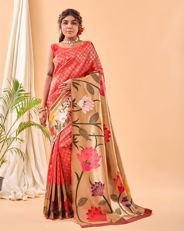 RED PURE PAITHANI SILK SAREE