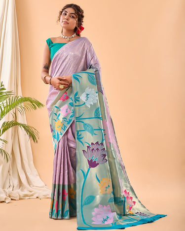 PURPLE PURE PAITHANI SILK SAREE 2